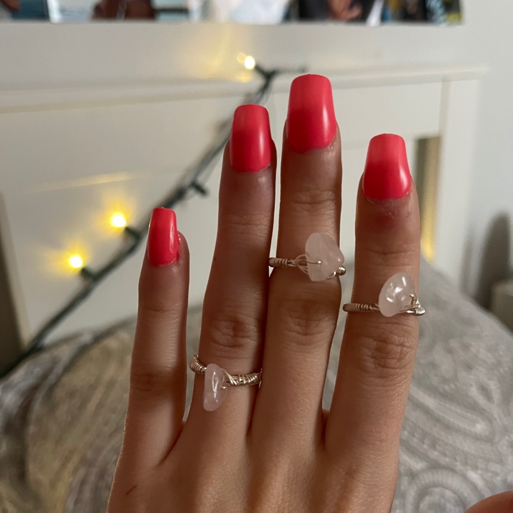Rose quartz rings!